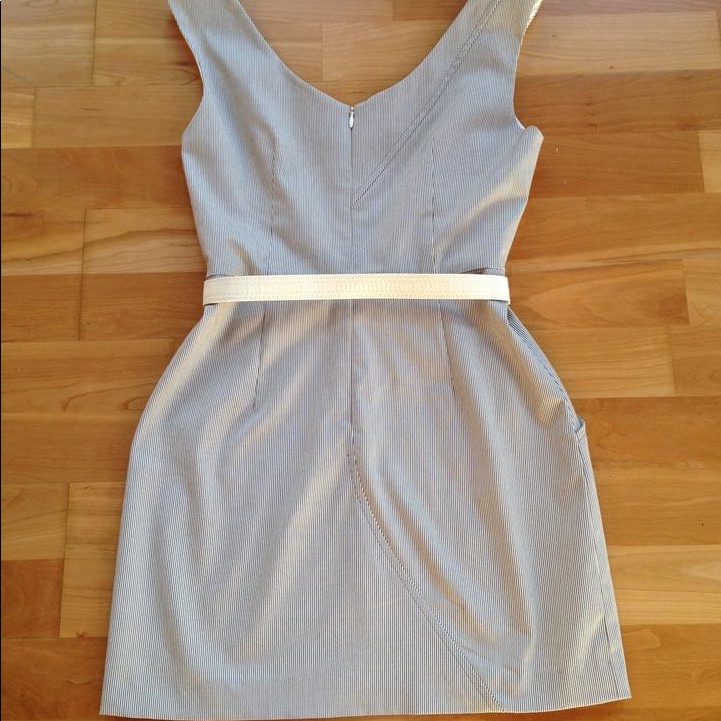 Alice And Olivia Pinstriped Sleeveless Mini Dress